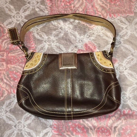 Vintage Leather Coach Patchwork Shoulder Bag RARE - Picture 4 of 16